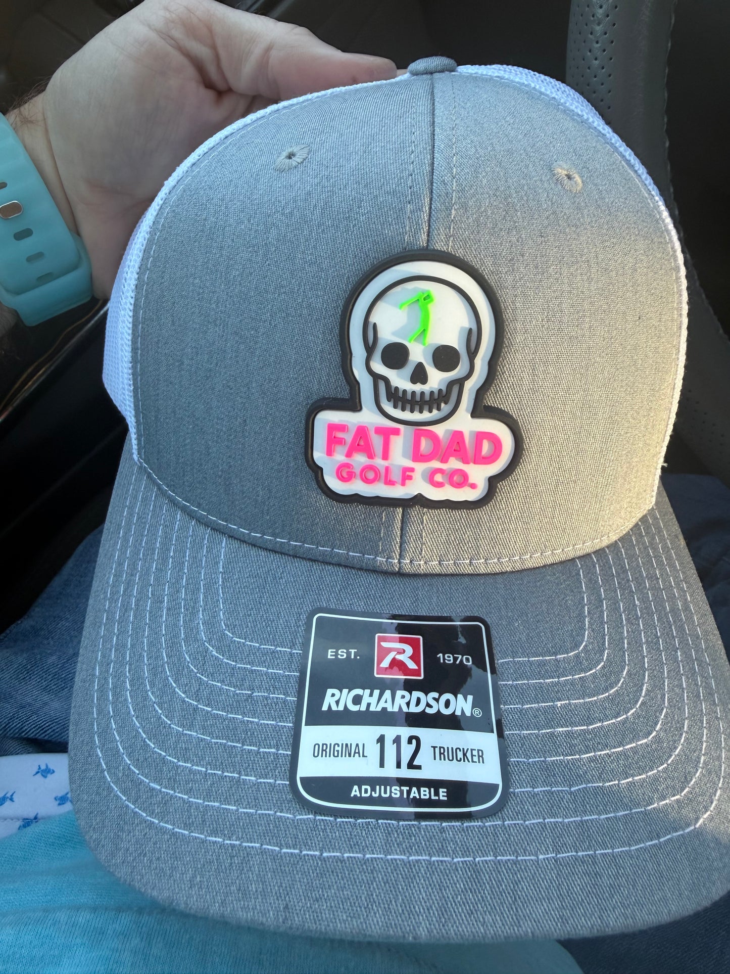 skull patch richardson 112 gray/white