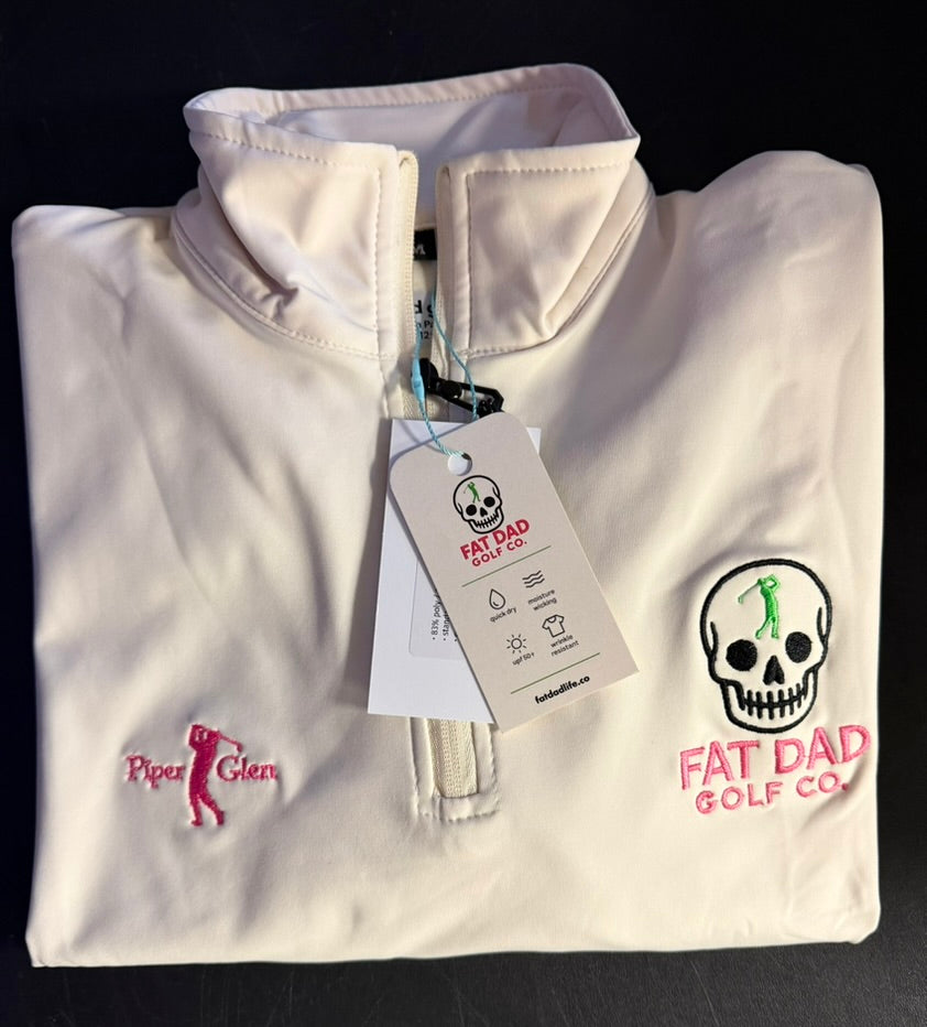 cream unisex performance fleece 1/4 zip