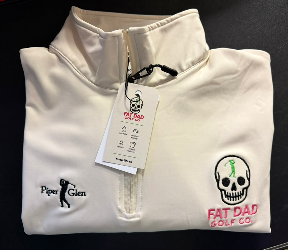 cream unisex performance fleece 1/4 zip