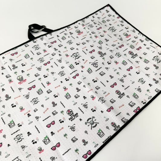 "fat dad" signature print golf towel
