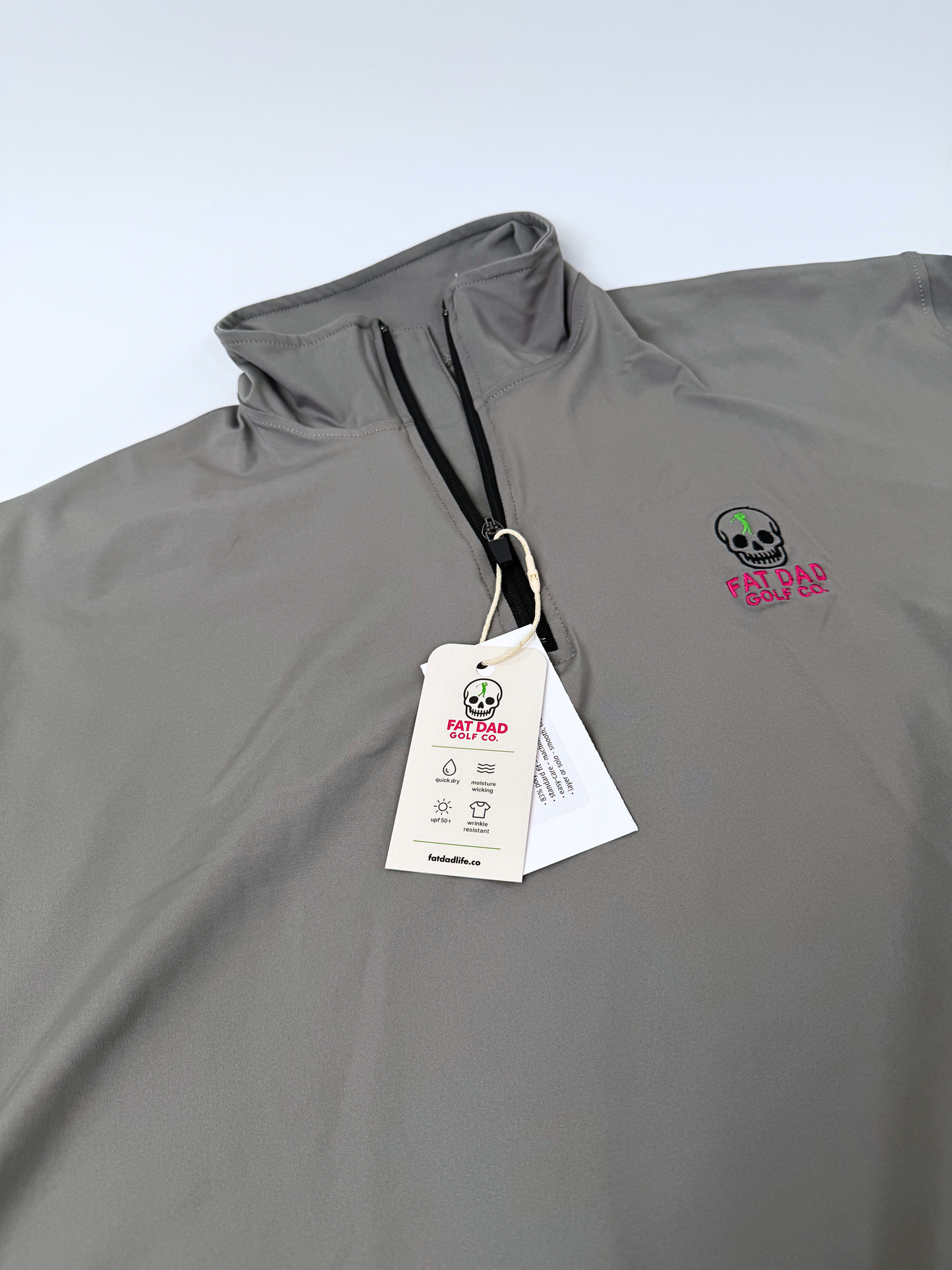 sage gray performance 1/4 zip