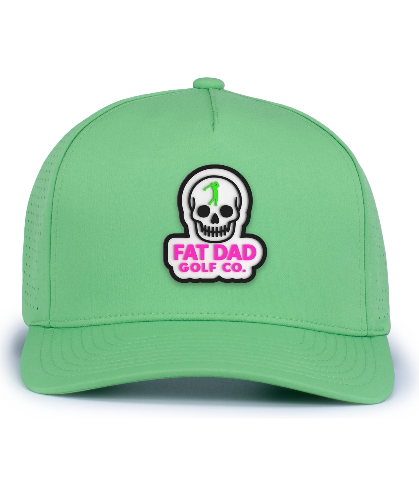 skull PVC patch pacific weekender retro green hat