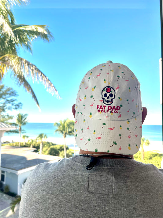 "golf on the brain" tropical golf hat