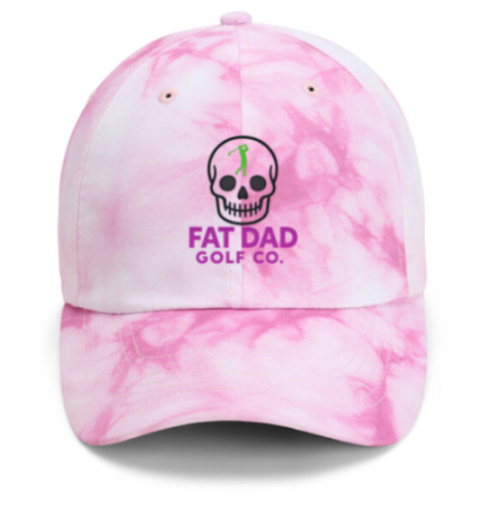 pink tie-dye skull cap