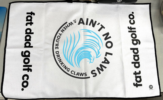"no laws claws" signature golf towel